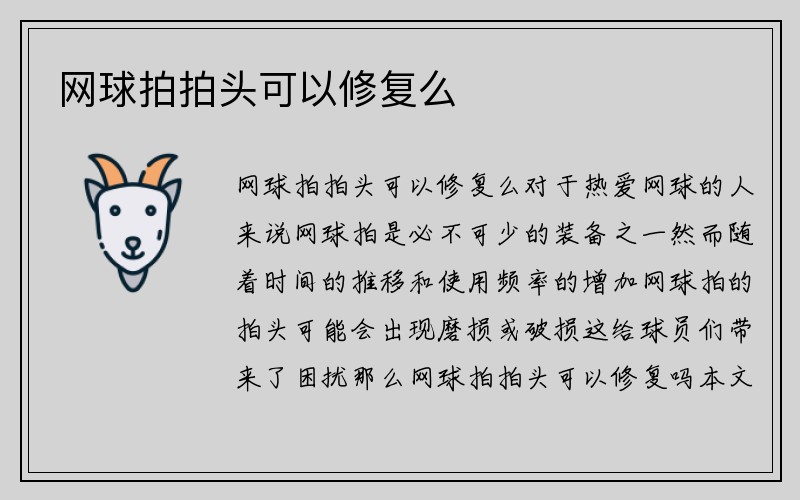 网球拍拍头可以修复么