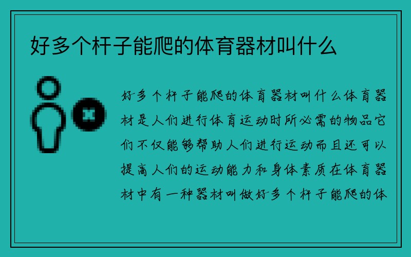 好多个杆子能爬的体育器材叫什么