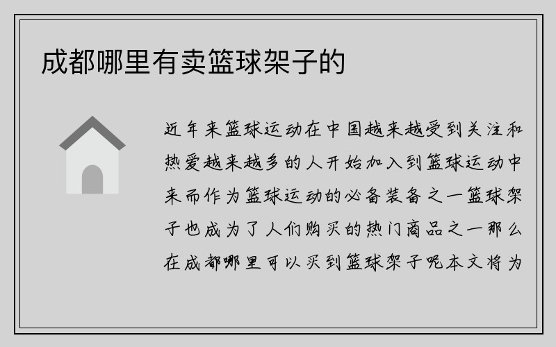 成都哪里有卖篮球架子的