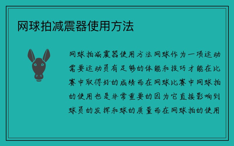 网球拍减震器使用方法