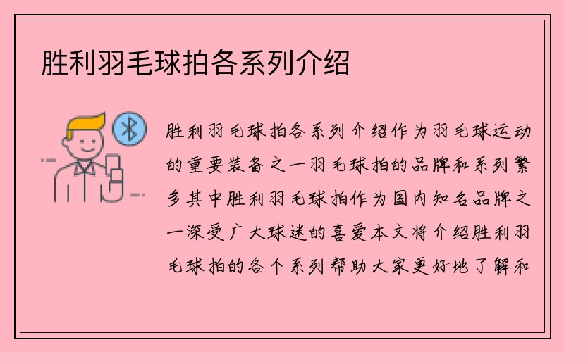 胜利羽毛球拍各系列介绍