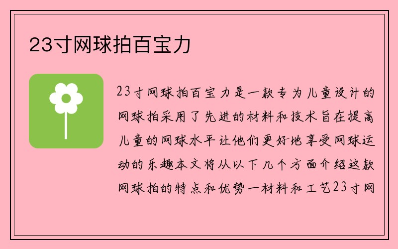 23寸网球拍百宝力