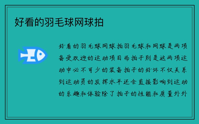 好看的羽毛球网球拍